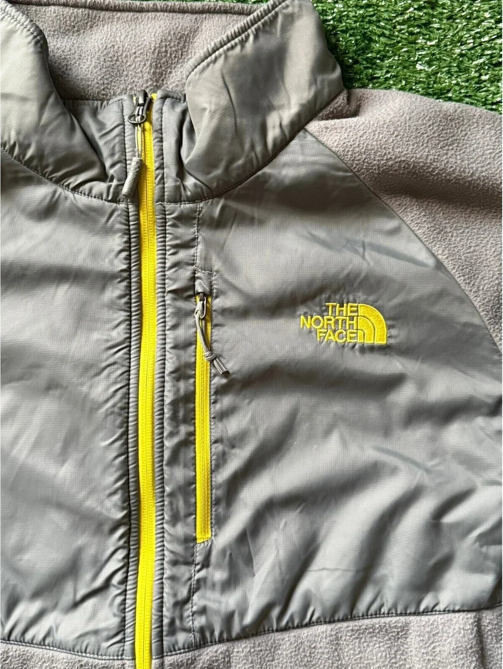 The North Face Fleece Gray-Neon Jacket| Size XL